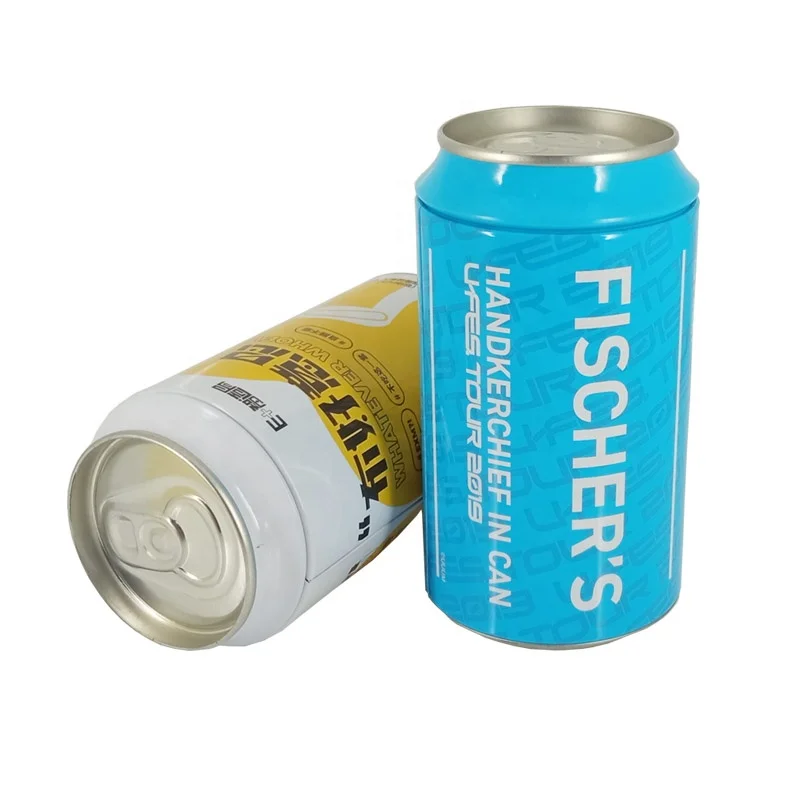 Tinplate Imitation Soda Beverage Tin Can for T-Shirt or Towel Gifts Tin Canister Personalized Design Christmas Gifts Packaging