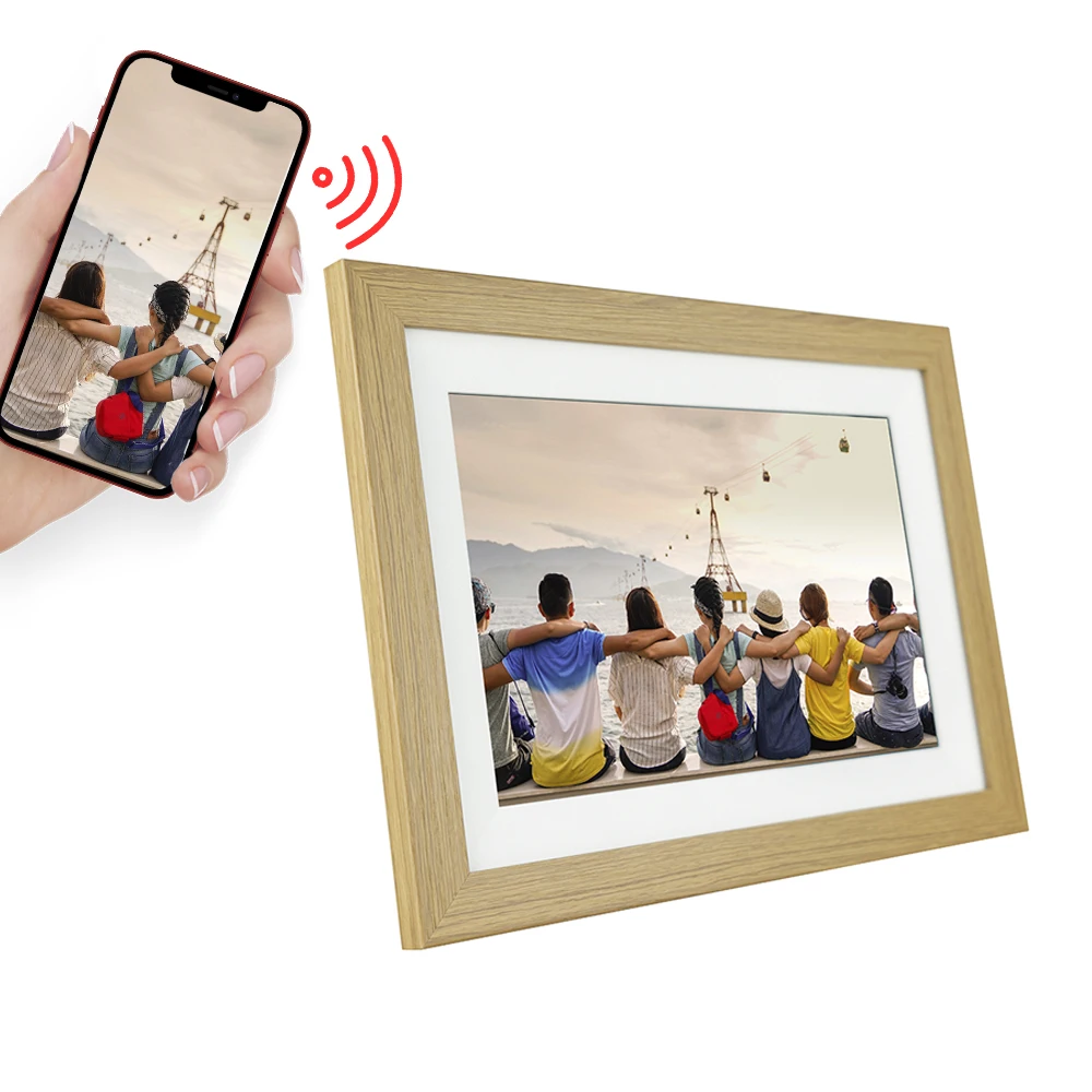 Простая в использовании цифровая фоторамка с ЖК-дисплеем Wi-Fi и пультом дистанционного