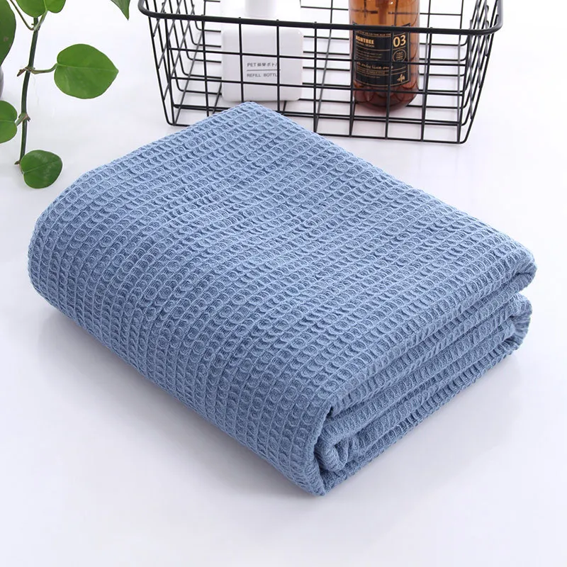 New Versatility Summer Cooling Reusable Breathe Organic 100% Cotton Waffle Weave Throw Blankets With Custom Logo