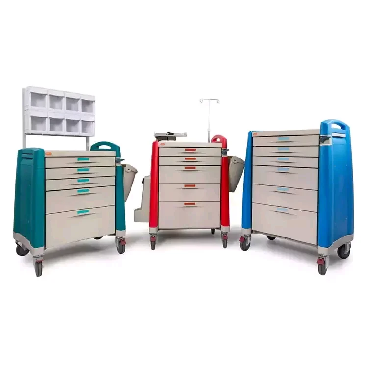 Turkey design Hospital Medical Anesthesia Trolley ABS Anesthesia Cart Medical Crash Cart