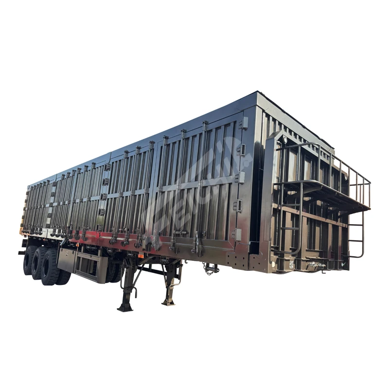 Factory Supply 3 Axle Cargo Box Type Semi-Trailer Carbon Steel 40 Tons Fully Enclosed Transport Cargo Van Semi-trailer