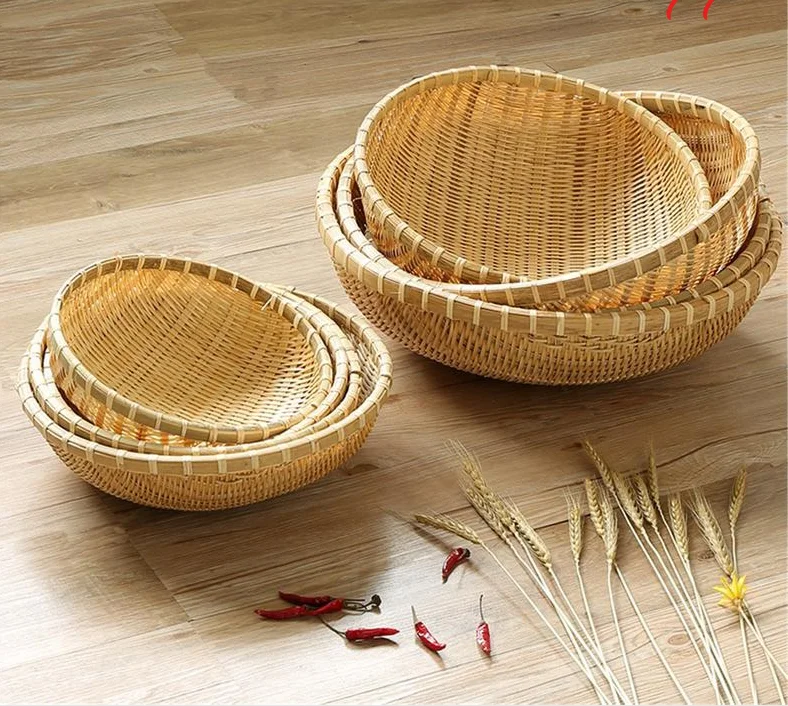 Eco Friendly Biodegradable Bamboo Storage Basket Woven Storage Basket
