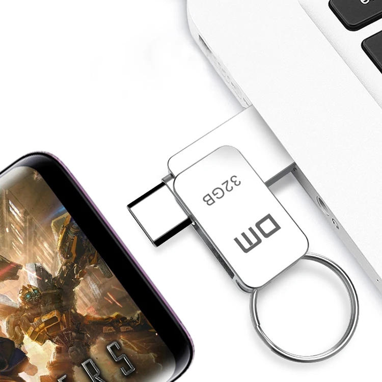USB Flash Drive for Phone 2 IN 1 USB3.0 Type-C Micro USB OTG Memory Stick Swivel Flash Drive Data Storage Drive