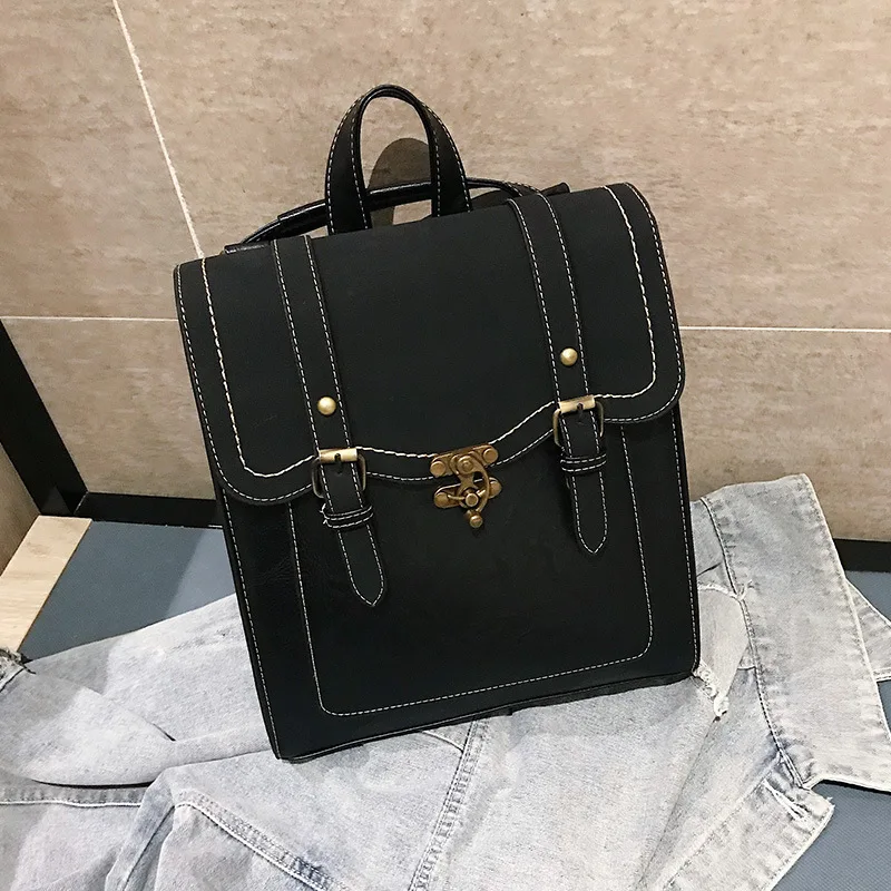 New fashion pu leather backpack for women waterproof leisure student bagpack lady crossbody bag