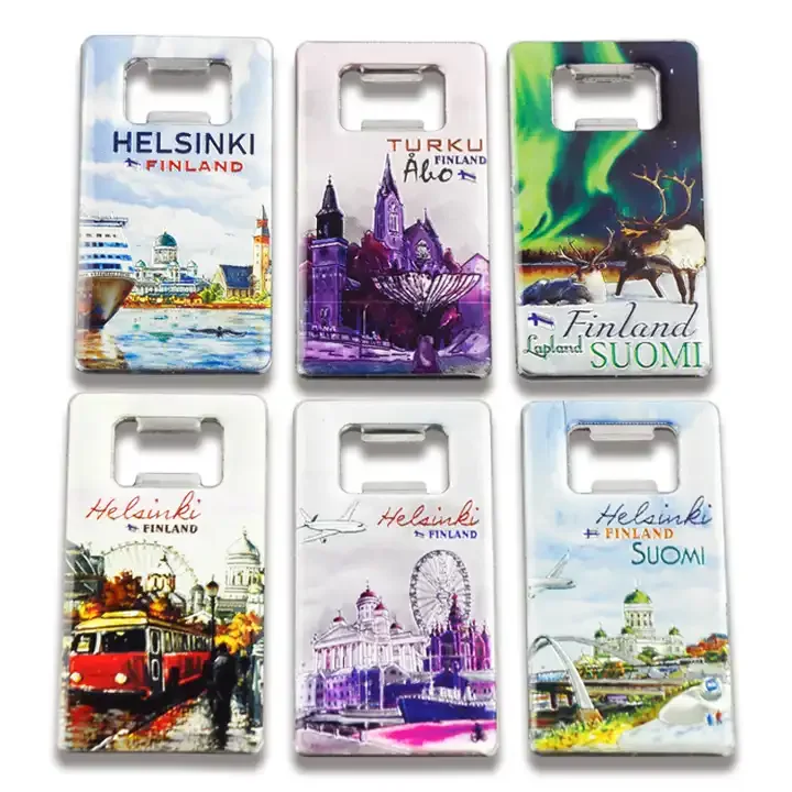 Hot products Custom Fridge Magnet bottle opener China factory tourist souvenir landscape DIY refrigerator magnet