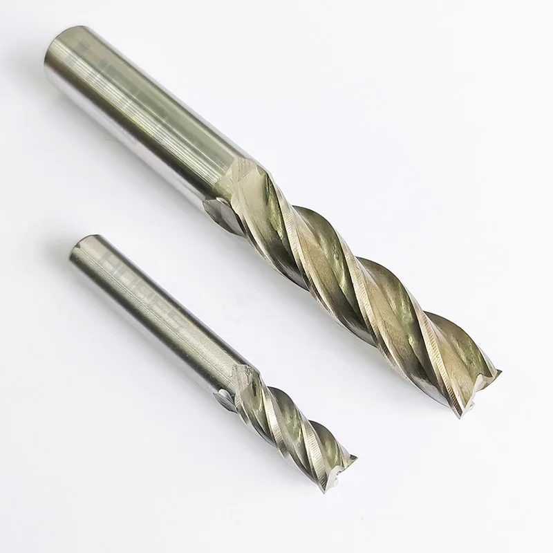 HSS-Al Spiral flutes 4T end milling cutter diameter 1.5-20mm with extra length CNC machining cutting tools