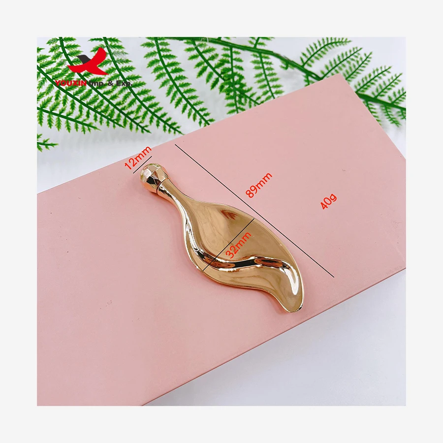 Factory Hot Sale Face Massage Tool Leaf Shape Face Lifting Scraping Board Dual Use Eye Facial Massager Zinc Alloy Massage Guasha
