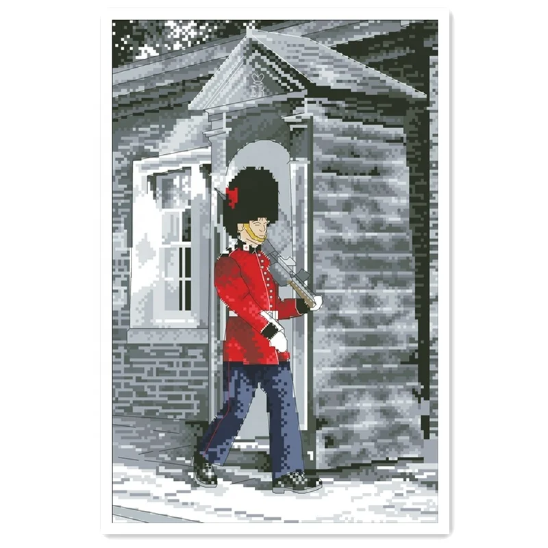 
DPR142 On guard cross stitch kit package aida 18ct 14ct 11ct white cloth unprint canvas embroidery DIY handmade needlework 