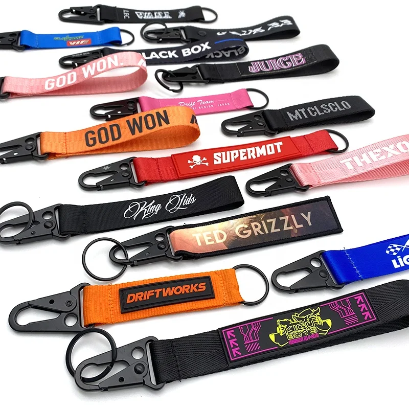 Novelty Advertising wrist strap Short Lanyard Key Chain For Car