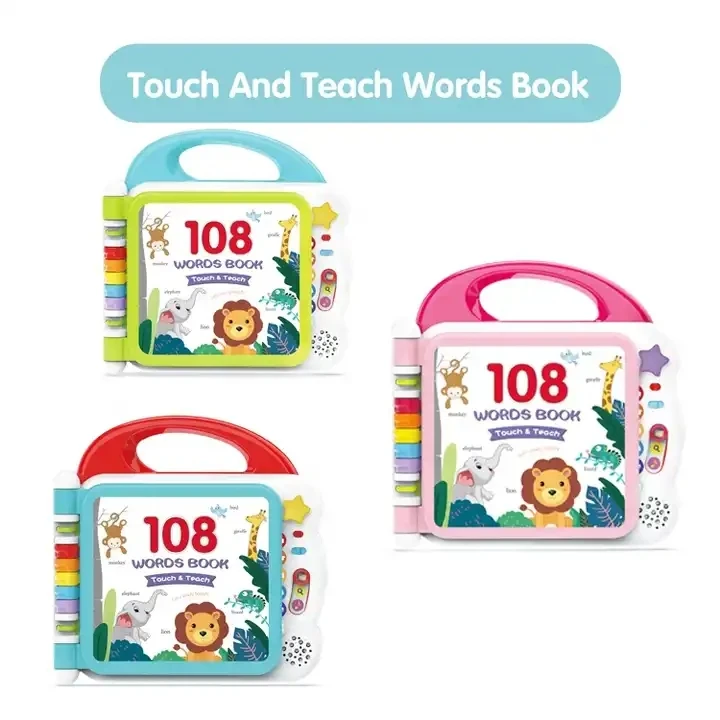 Electronic Touch Teach Reading Machine 108 Words Sound Reading Book Children Intelligent Learning Machine