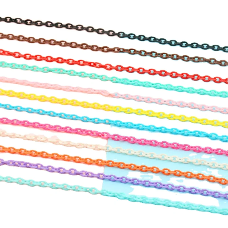 6*8mm acrylic color chain plastic chain closure length of each 38cmDIY accessories