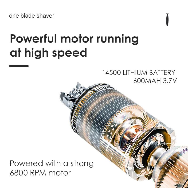 IPX7 Waterproof Rechargeable One Blade Shaver Professional Cordless Body Hair Ball Trimmer For Men