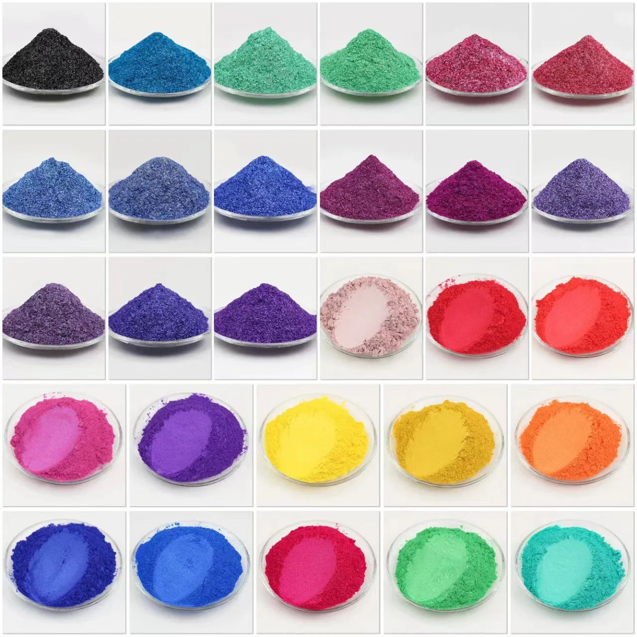 Multi colors 50g pearl mica powder pigment set for candles lipgloss making epoxy resin white