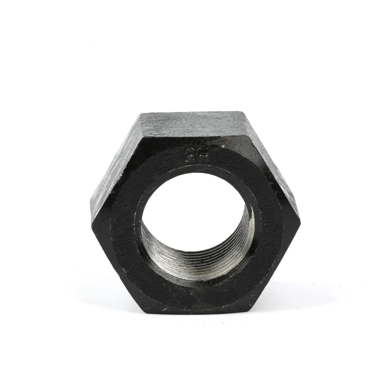 Custom high strength precision made zinc plated galvanized carbon steel black Heavy Hex Structural Nut ASTM A194 Grade 2H