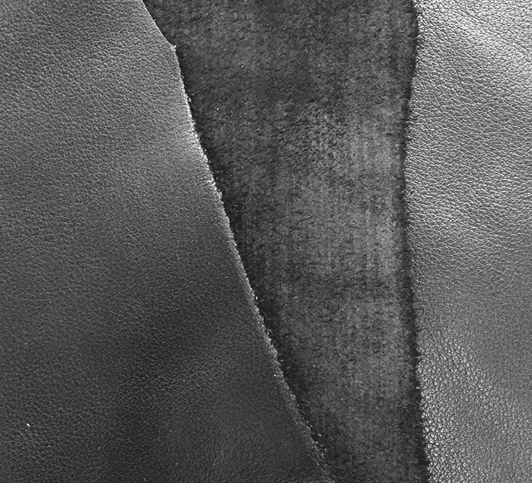 Black Milled leather 100% Genuine Cow Leather for shoes bags