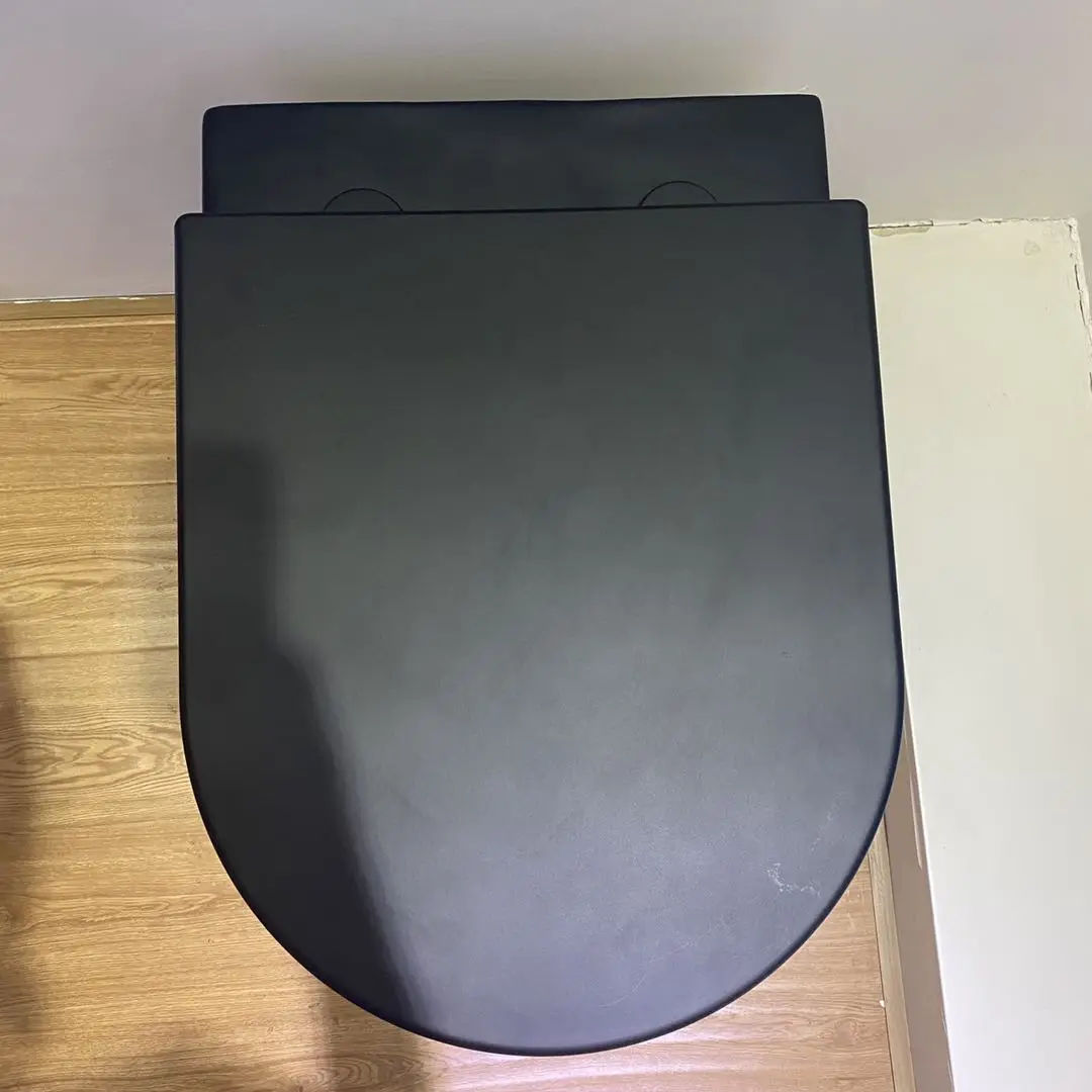 U2009M-WC Европейская ванная комната настенный унитаз керамический матовый черный туалет с креплением к стене без оправы