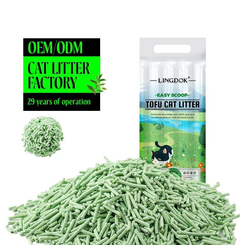 Eco Friendly Food Grade Green Tea Scent Cat Sand Cat Tofu Litter Sand For Cat Toilet