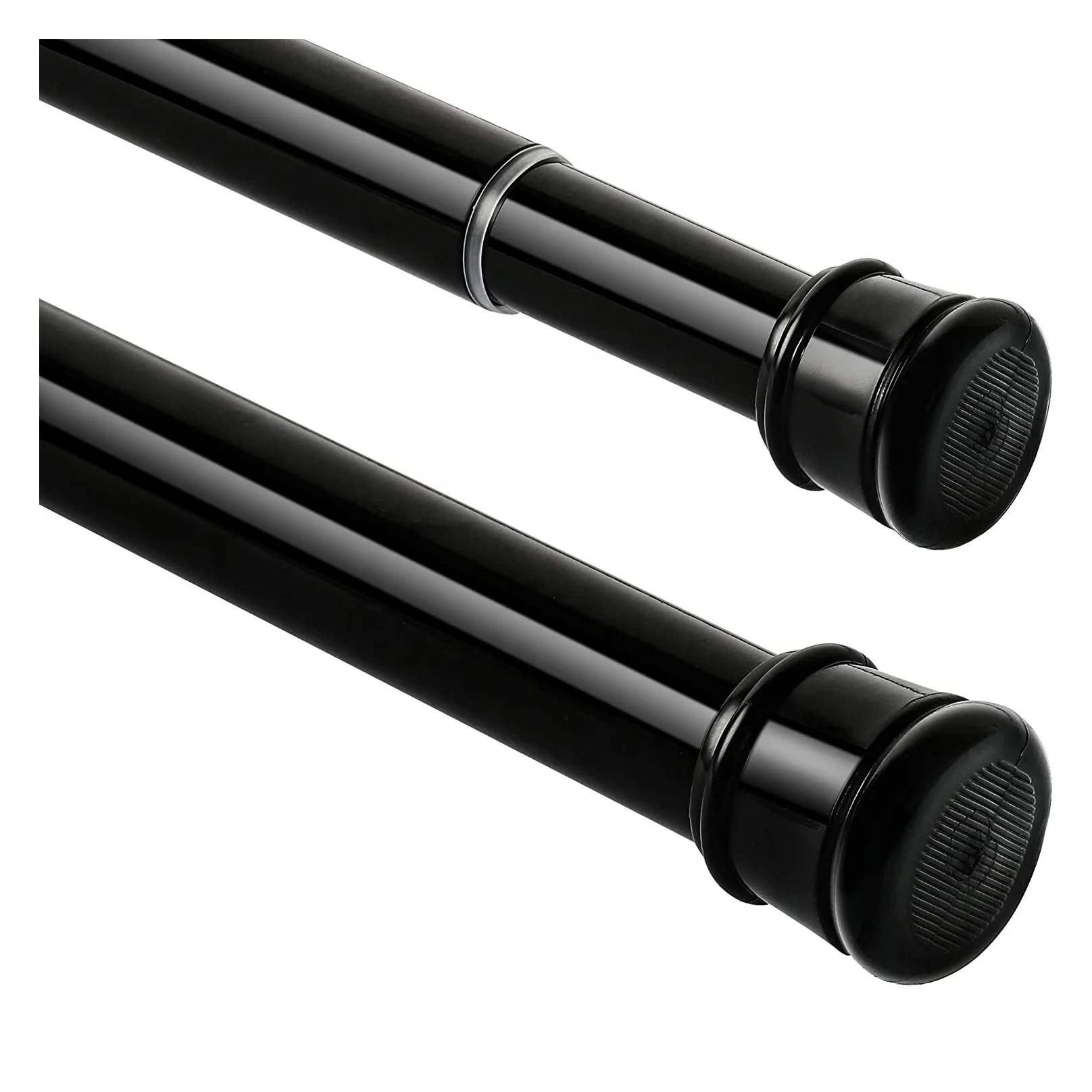 28 to 48 Inch Telescopic Curtain Pole Rod Spring Tension Shower Curtain Rod Black Adjustable Room Divider Bathroom Window Closet