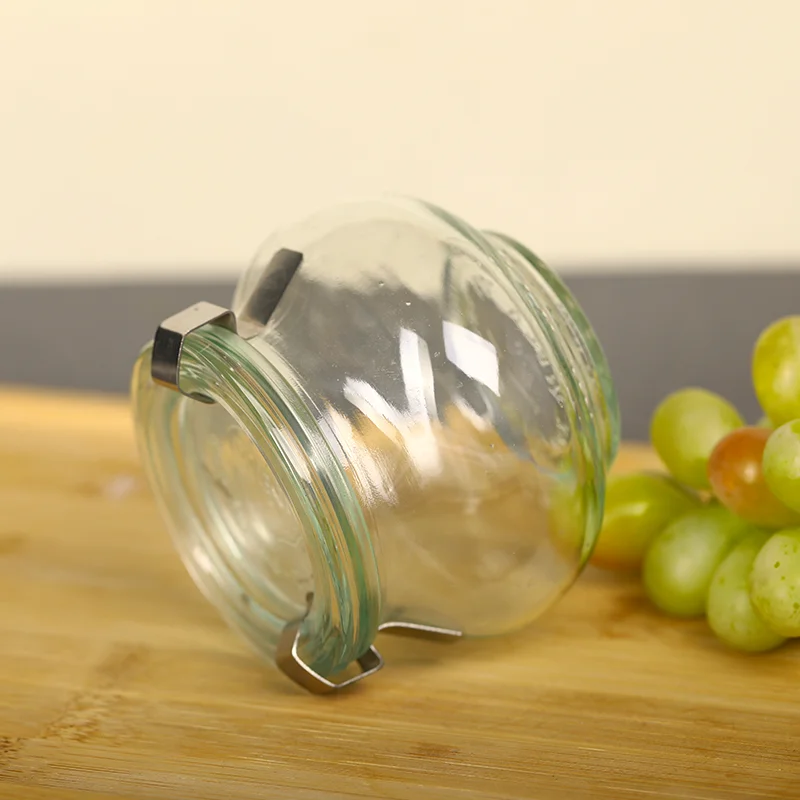 Wholesale 200ml Strawberries Blueberries Chocolate Jam Tureen Glass Jar Honey Ketchup Paste Container with Glass Clip Lid