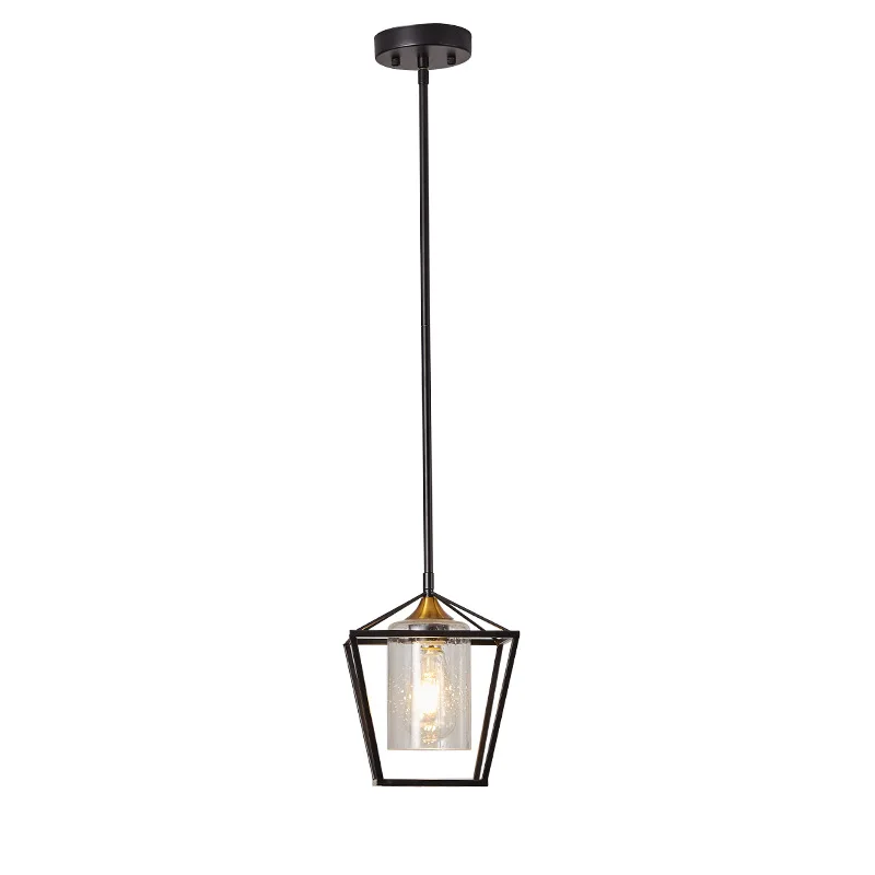 Black Chandeliers Pendant Lights Iron E26 socket Bulb Square Pendant Light E14 For Dinning Restaurant Hotel