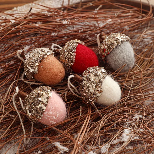 New Christmas Pinecone Felt Christmas Tree Ornament Pendant Christmas Atmosphere Set Decoration Supplies