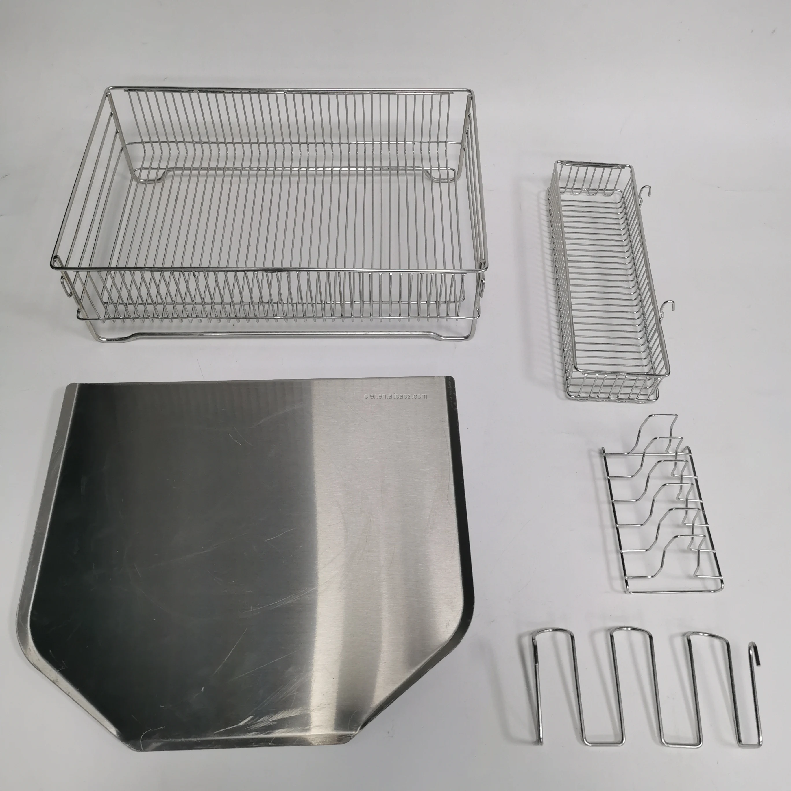 Stainless Steel Dish Drying Rack 304 201 Kitchen Countertop Dish Drainer Rack Commercial Tableware Dish Dryer