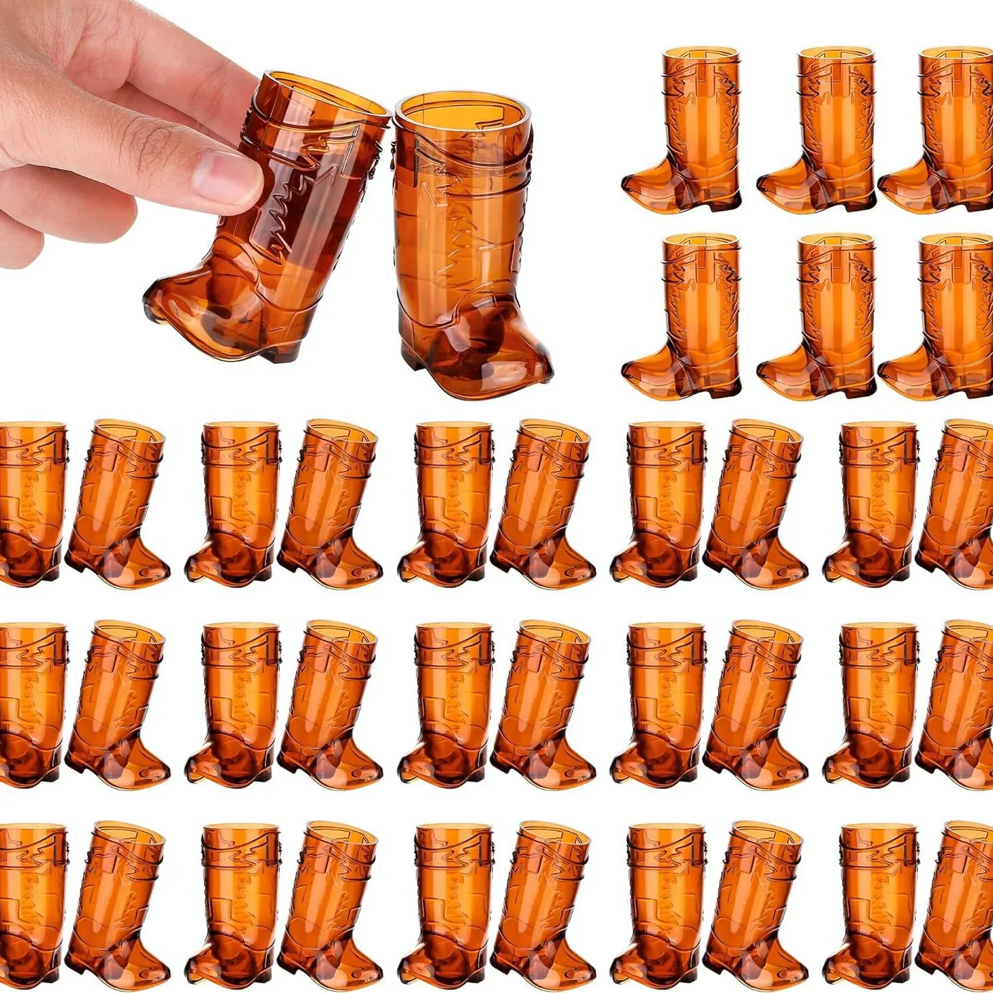 Cowboy Boot Shot Glasses Mini Reusable Disposable Clear Plastic Shot Glass Cups Cowboy Bachelorette Girl Birthday Party Favors
