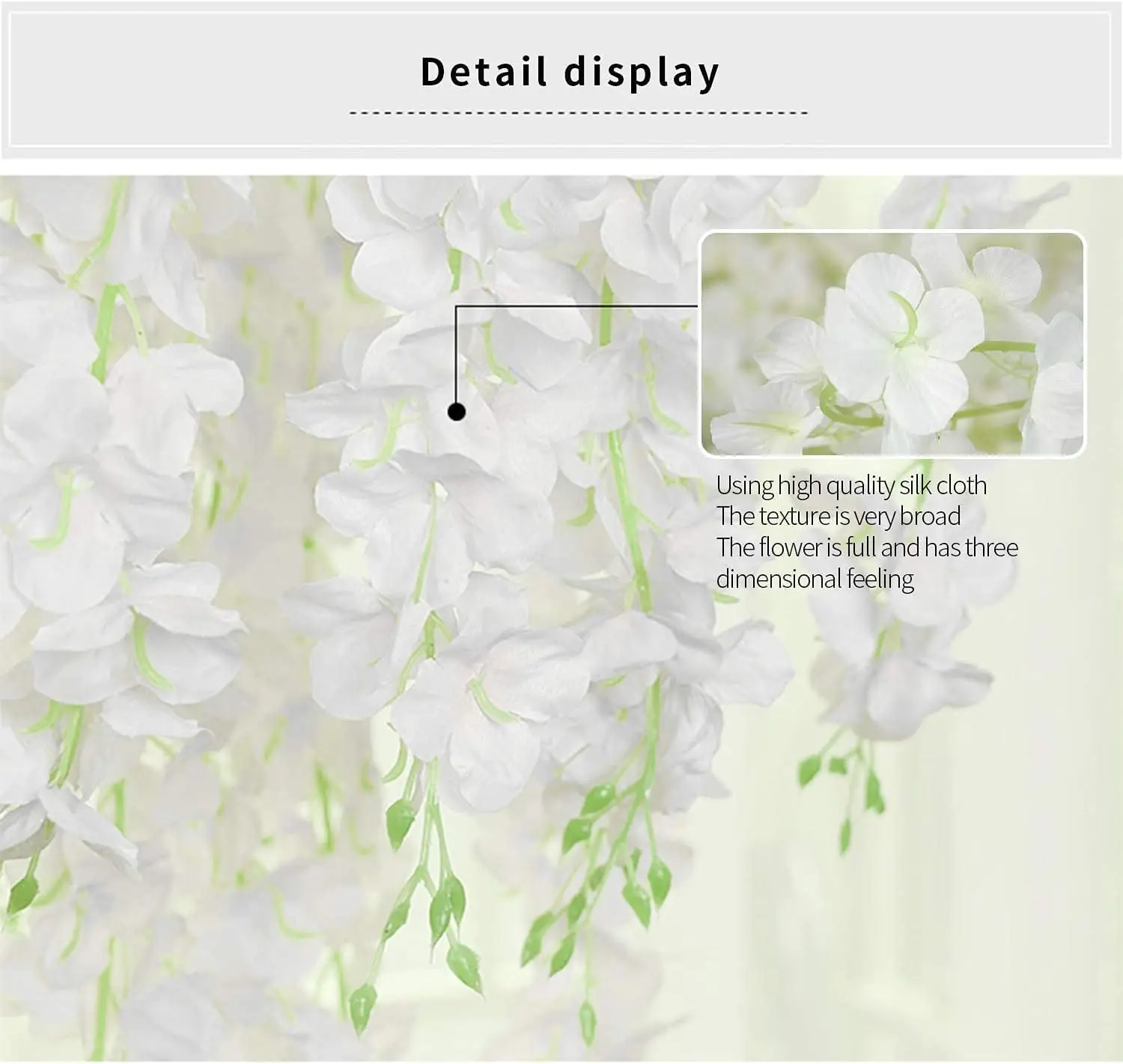 2024 Newlywed silk artificial wisteria flower hanging vine flower Artificial vine for party home garden outfit