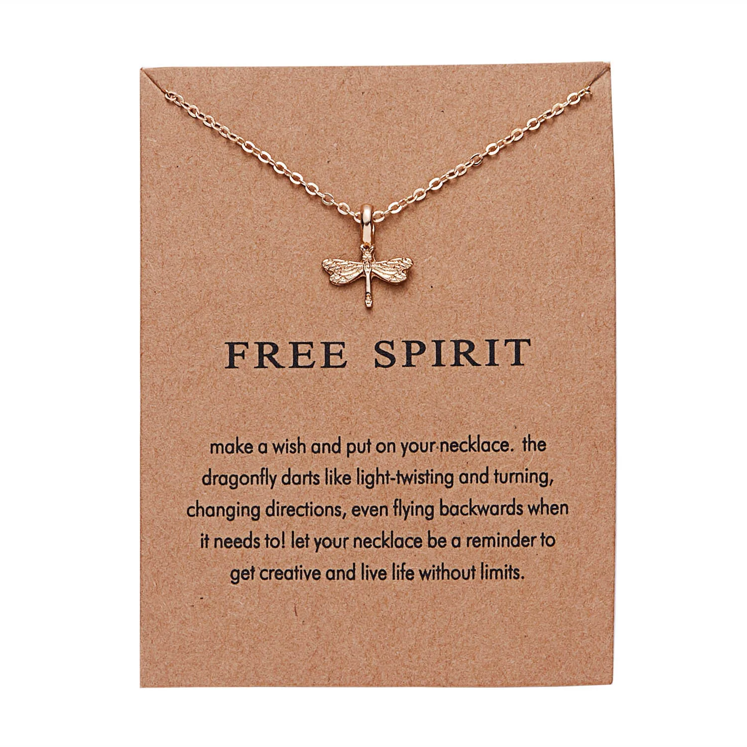 Fashion Creative Gift Gold Plated Charm Pendants Good Luck Karma Balance Make A Wish Card Lady Women Necklace Jewelry For Girls