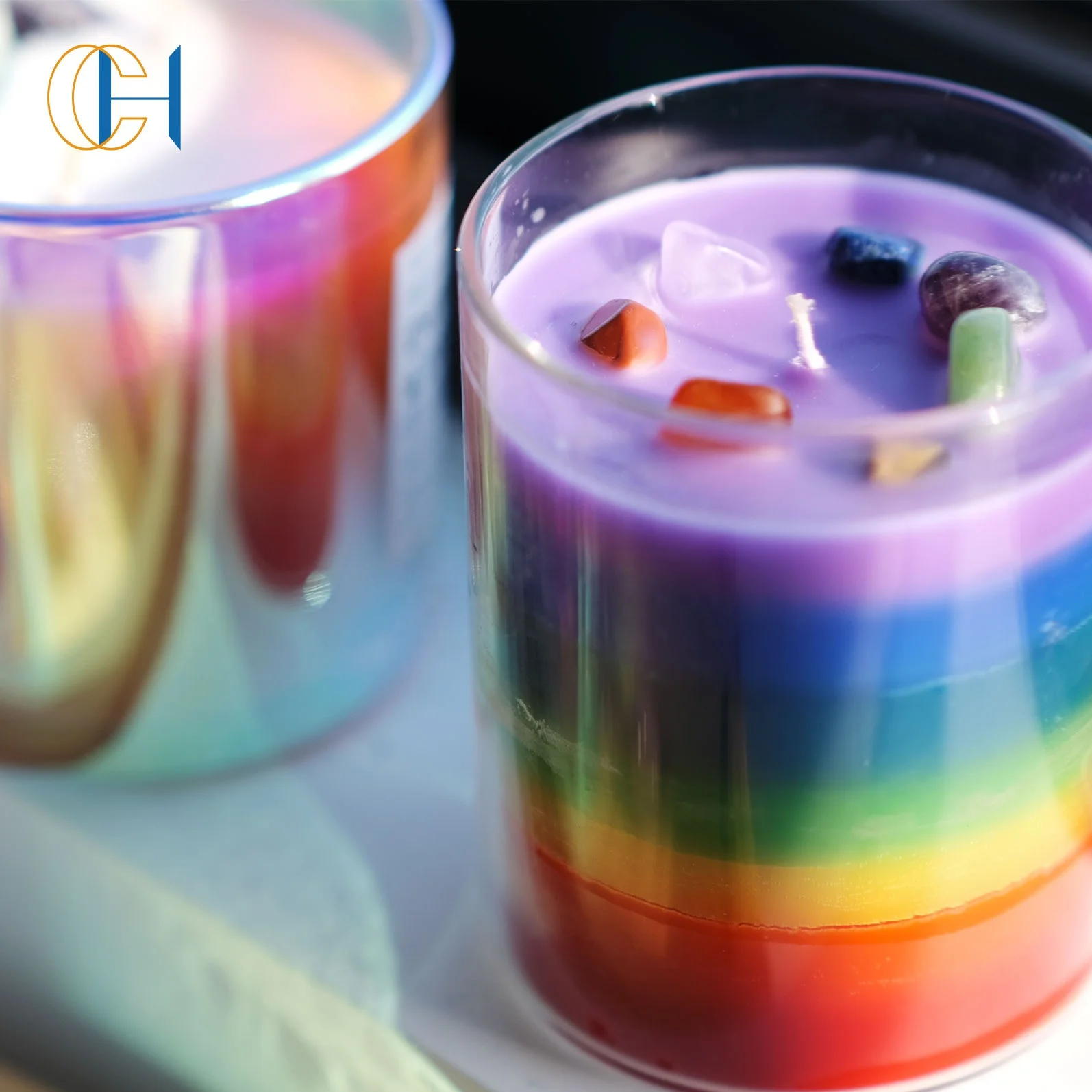 China Suppliers Wholesale Luxury 2022 Handmade Organic Spell Scented Spiritual Colorful Chakra Soy Wax Relax Meditation Candle