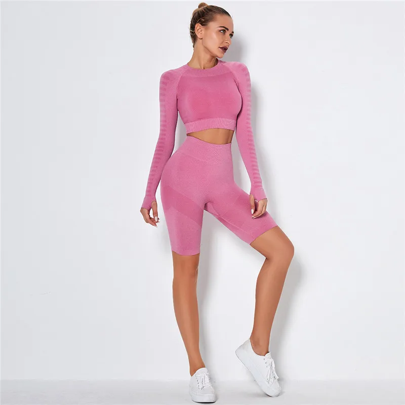 
Women Fitness Clothing Sportswear Yoga Clothes Set Gym Jogging Suits Running Leggings For Girl 