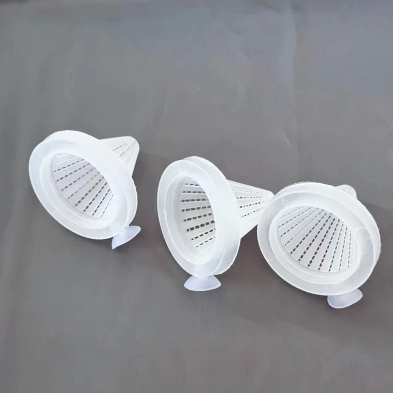 Aquarium fish tank plastic red bug funnel cone feeder with suction cup nematode cup