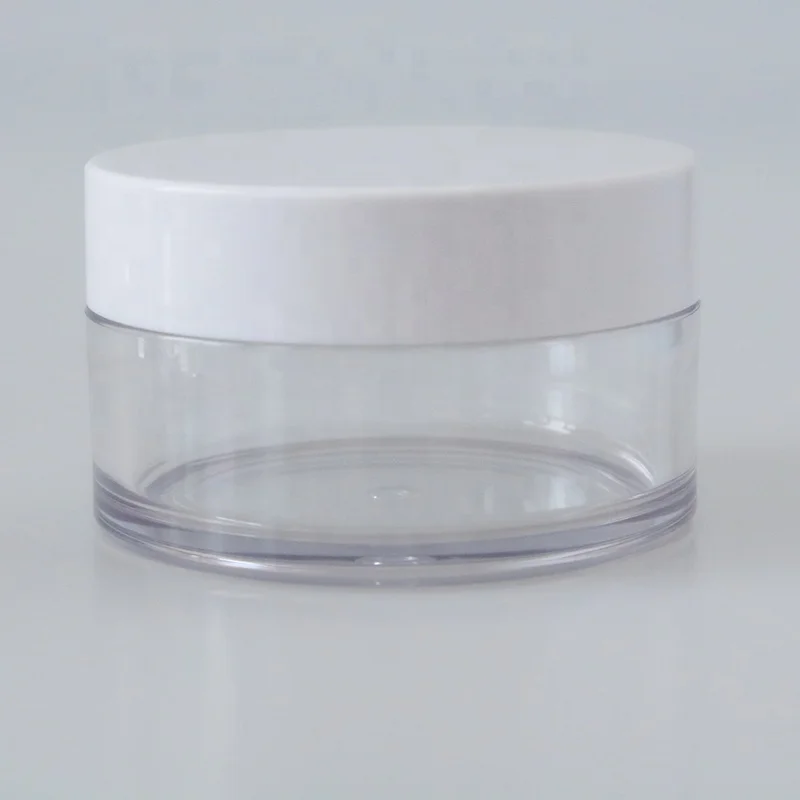 2 oz 3 oz 4 oz 6 oz 8 oz Clear  PET Straight Sided Plastic Container Jars With Smooth White Screw Caps