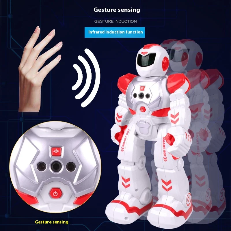 Early Education Smart Walking Robot Toy Mechanical War Police Model Electric Singing Infrared Sensor Kids Remote Cartoon Toy