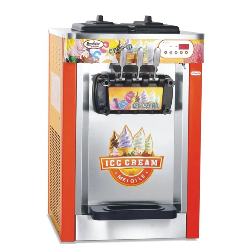 Air Pump Twin twist flavor soft ice cream maker machine commercial use