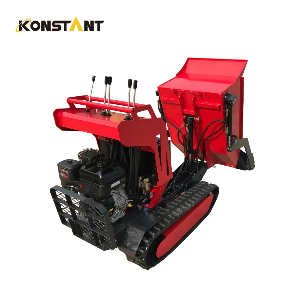 Power Barrow China Crawler Tractor Farm Machine Petrol Mini Dumper 500kg Full Hydraulic