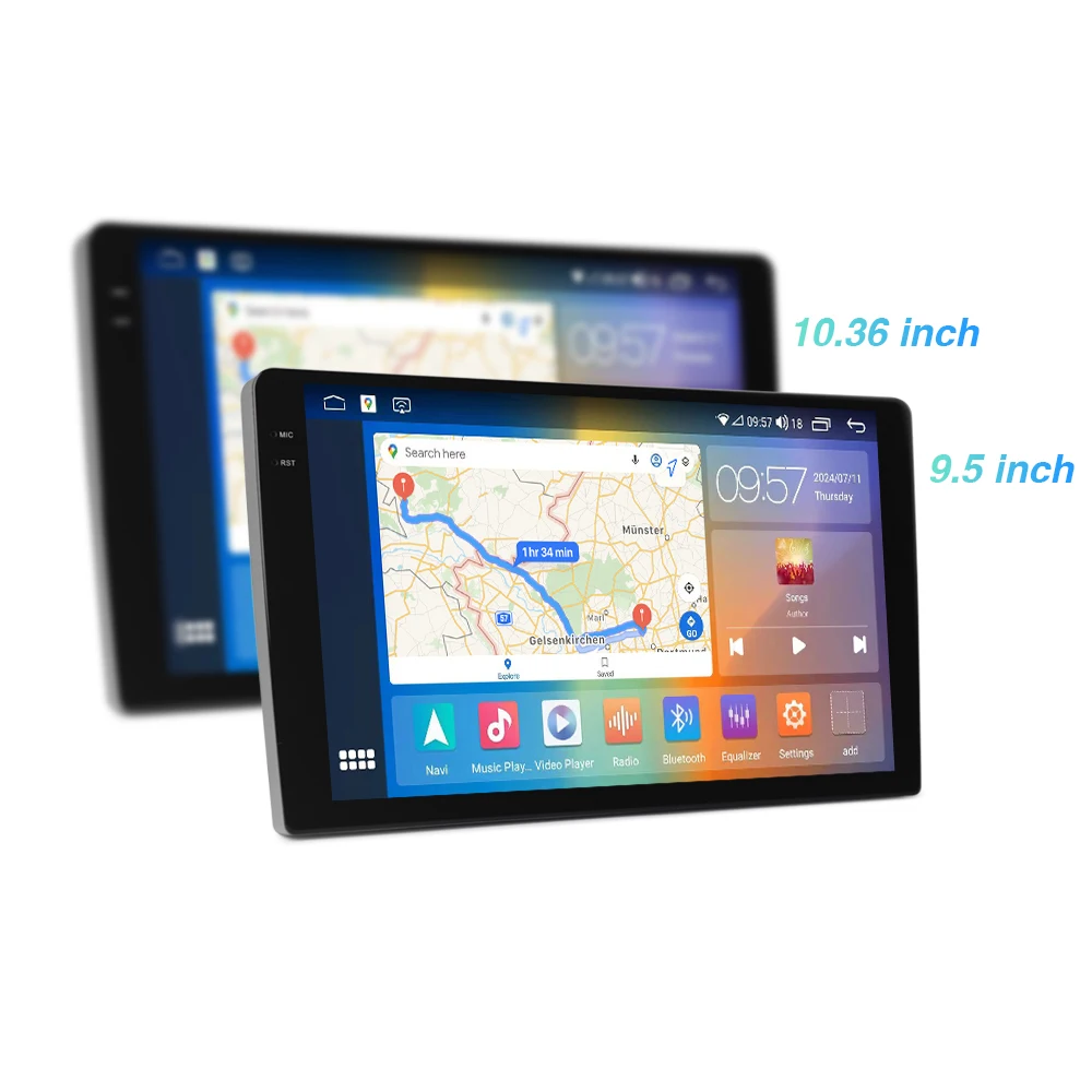 QLED 9.5/10.36 Inch Screen Android Vertical Car Player Dvr Navigation Touch Screen Car Radio For Universal