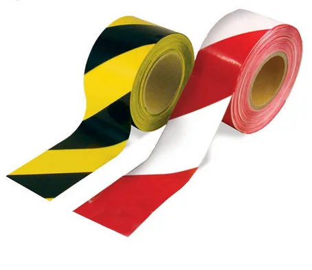 Hazard Red White PE Warning Tape Striped Custom Barrier Tape Non-Adhesive