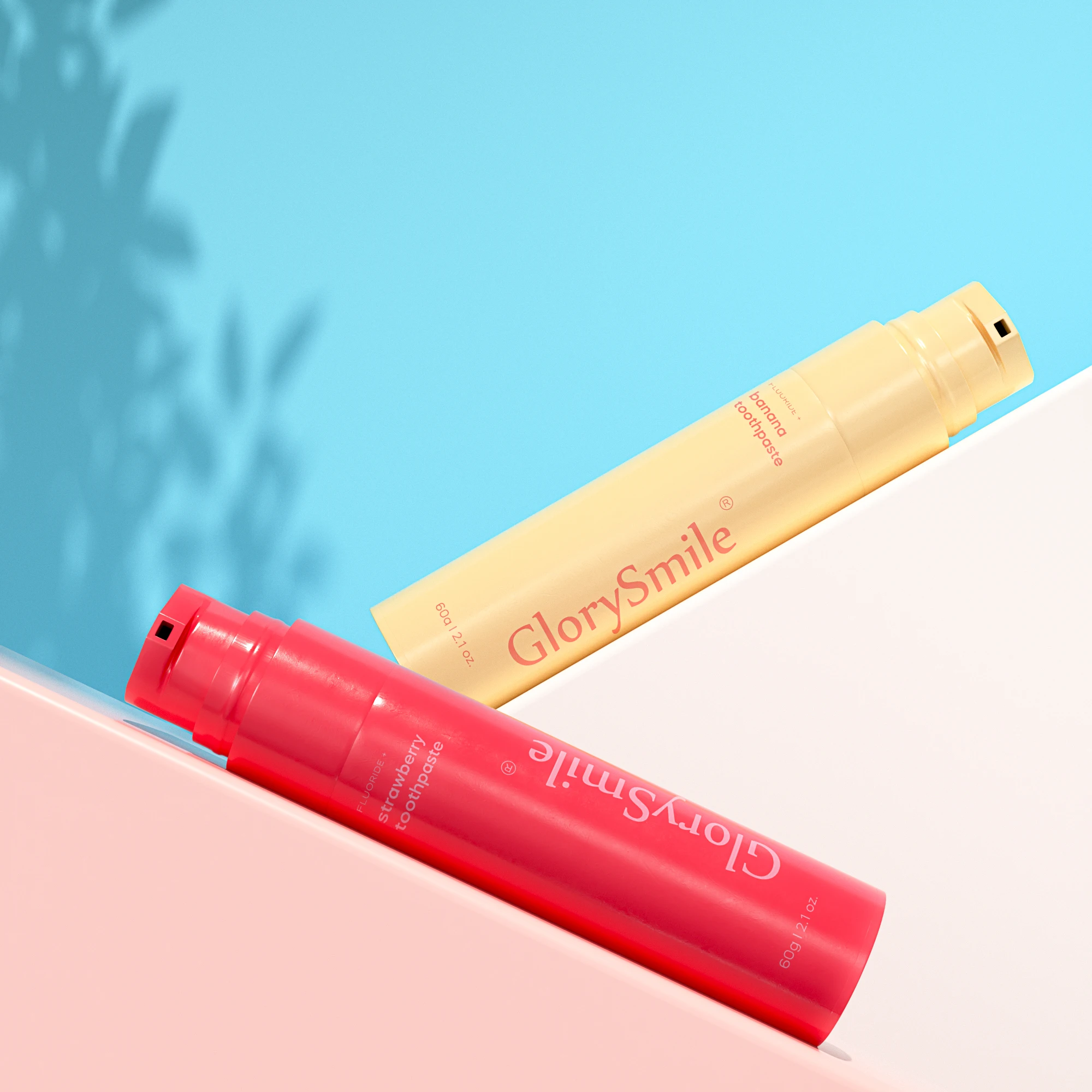 Popular Design Fruit Toothpaste 60g Pump Bottle Fresh Breath Strawberry Banana Toothpaste Private Label