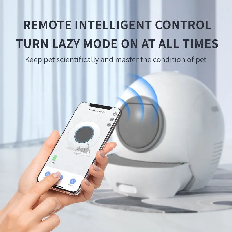 Автоматический ящик для кошачьего туалета с бесплатным приложением, умный самоочищающийся ящик для мусора
