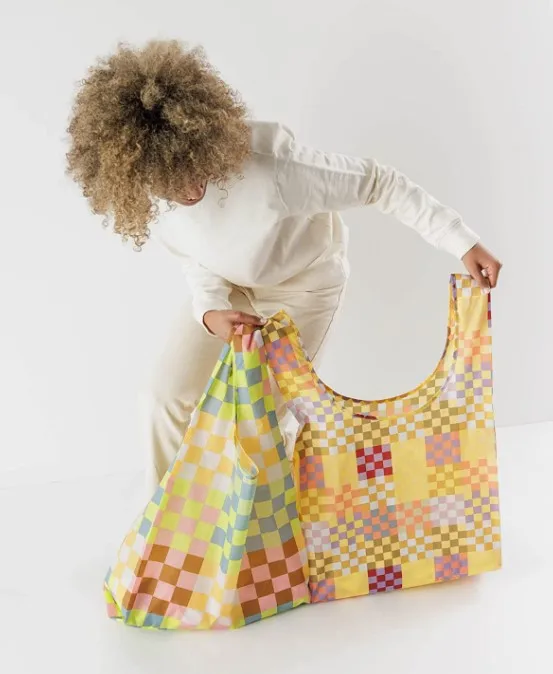 Custom Logo Reusable Mixed Fruit Print Ripstop Nylon Eco Standard Foldable Grocery Shopping Bag for supermarket