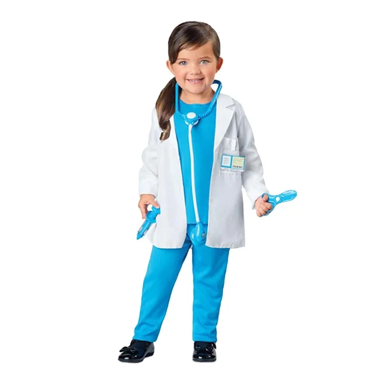 High quality kids doctor teacher nurse role play costumes kids custom cosplay profession dress for child