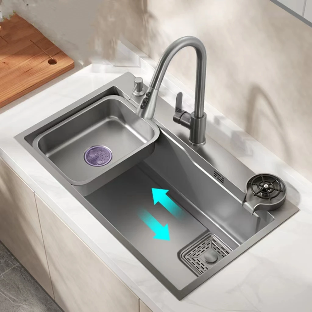 Kitchen dishwashing and vegetable sink stainless steel 304