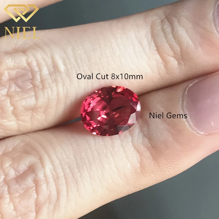 57# oval synthetic corundum sapphires loose stones gemstone color stone padparadscha sapphire niel gems