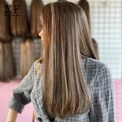 Most Popular Ash Blonde Highlights Color European Hair Very Flat Swiss Lace Top Jewish Wig Kosher Wigs Supplier