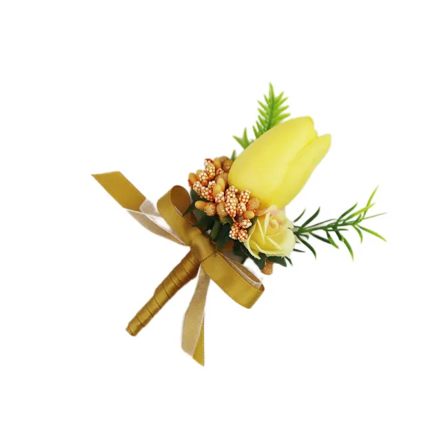 Baiyiyuan OEM Party New Year Holiday Graduation Events Bridal Cloth Decor Natural Fashionable Silk Latex Flowers Wedding Corsage