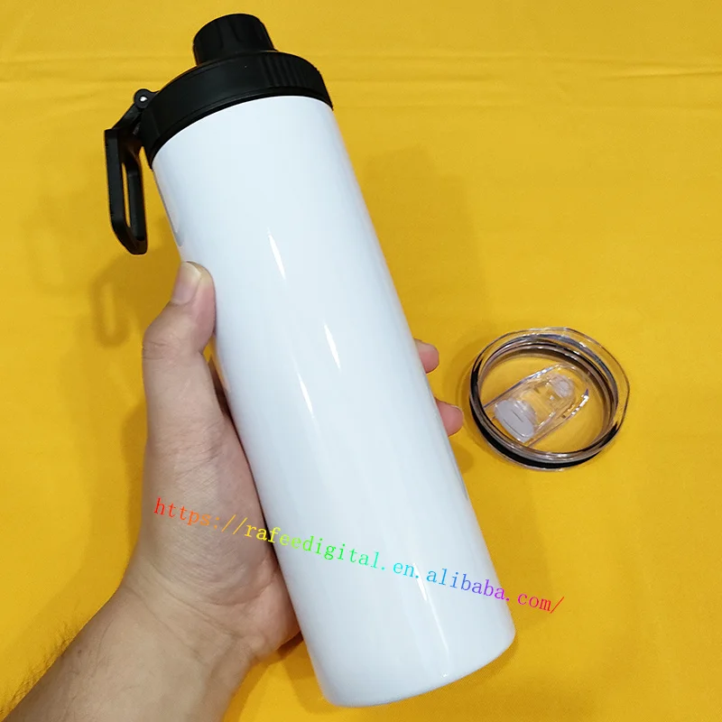 20oz 20 oz Leak Proof Stainless Steel 600ml Thermal White Blank Sublimation Sport Water Bottle with Two 2 Handle Lids and Straw