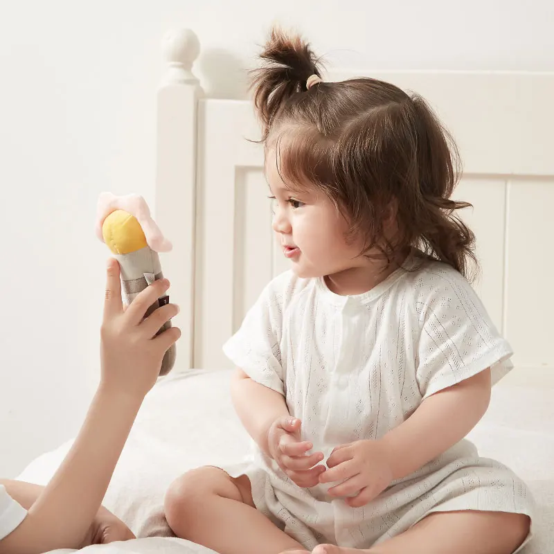 Custom Cute Animals Shape Kids Sleeping Toys Lovely Comforter Soothing Plush Doll Baby Gift Box Teether Soothe Toys Set