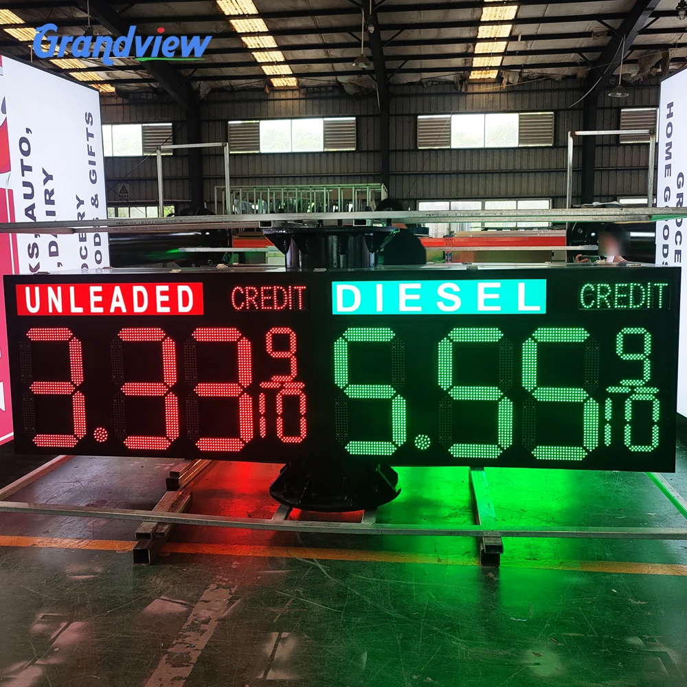 Double sided outdoor gas station led price sign board 8888 led digit sign petrol station gas price