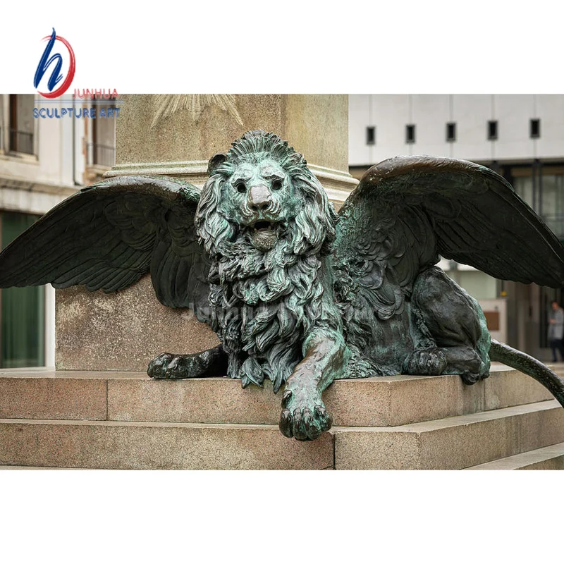 Outdoor Front Door Big Copper Brass Lion Statue Garden Decoration Antique Life Size Bronze Lion Statue Sculpture